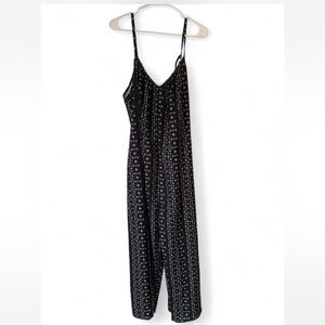 Black Spaghetti Strap Romper with White Dot Pattern